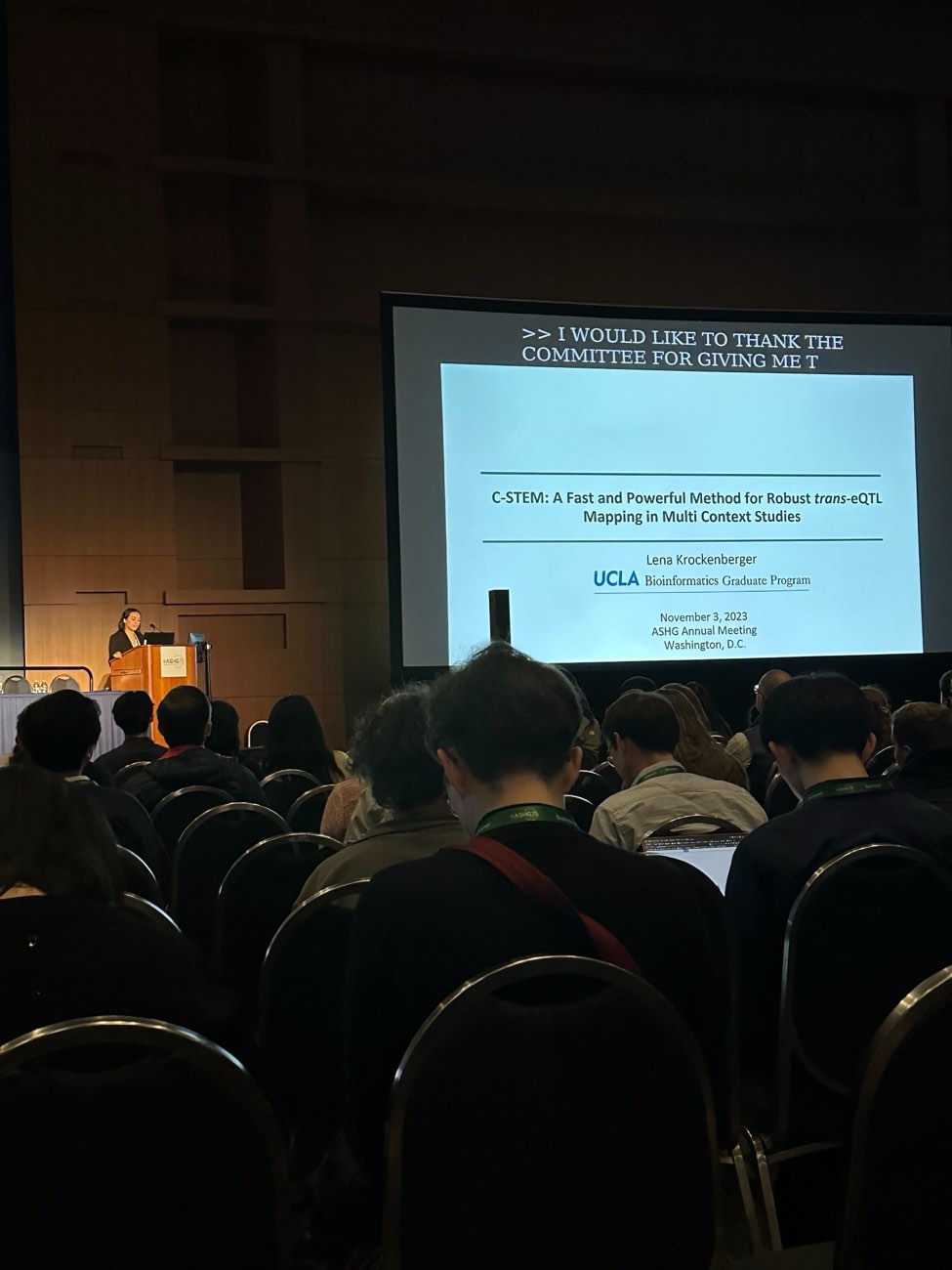 Lena presents at ASHG 2023