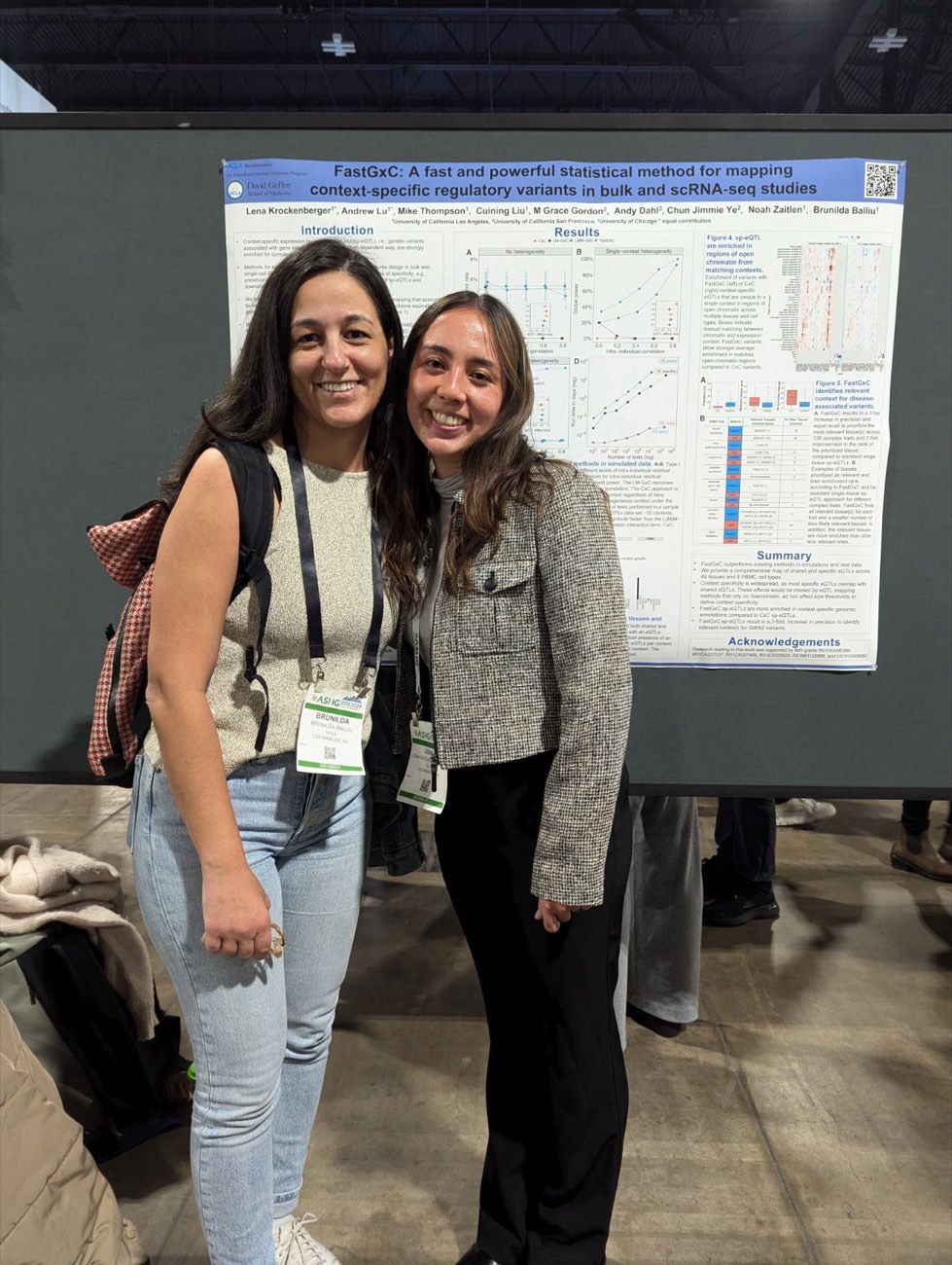 Lena presents her poster at ASHG 2024